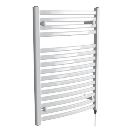 Vogue Curvee 800 x 600mm Arched Crossbar Towel Rail Heating Only White 935BTU MD050 MS0800600WH